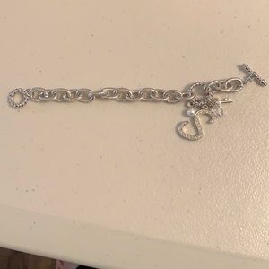 Silver tone “S” initial charm bracelet
